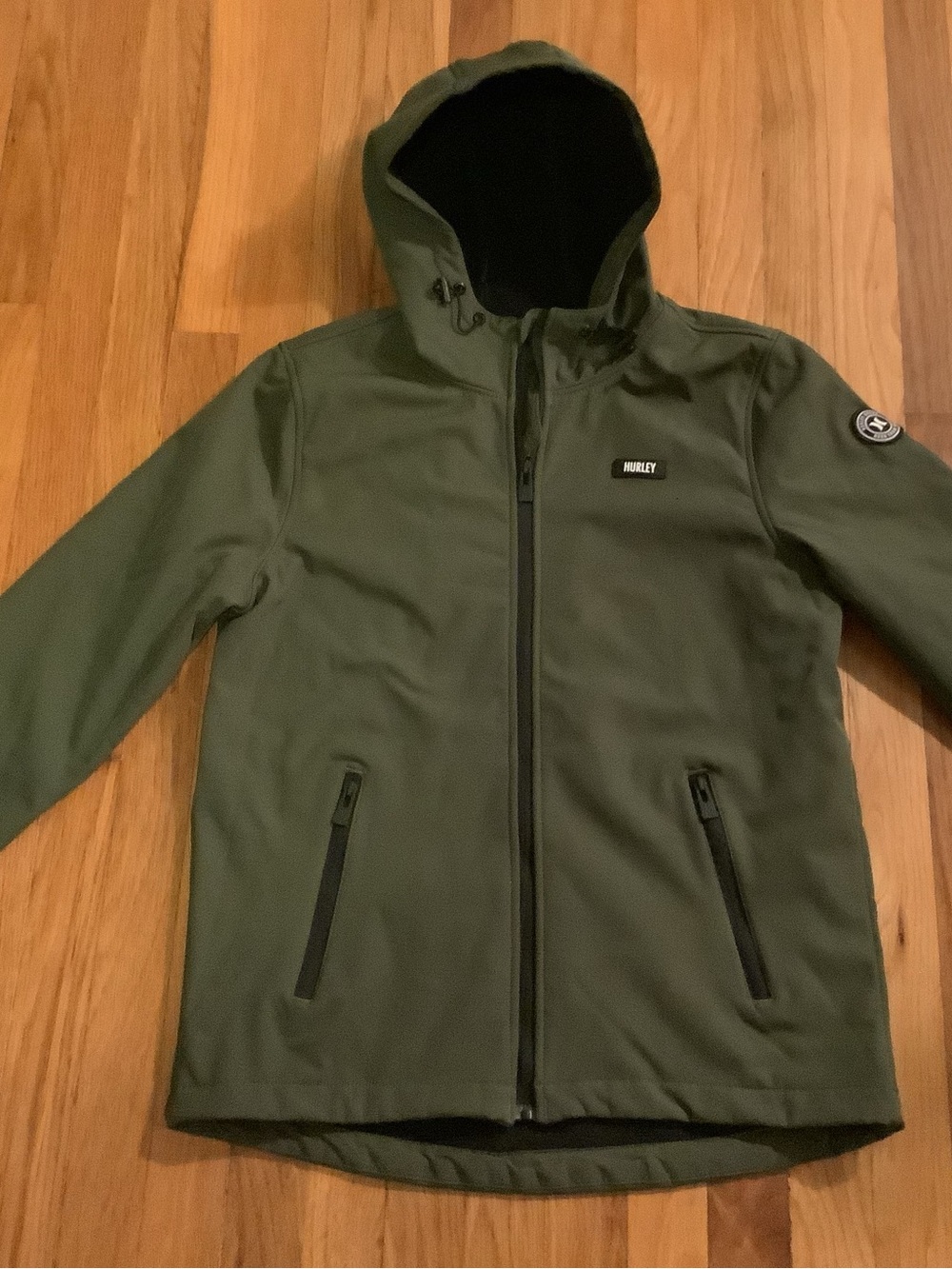 Hurley Olive Green Hooded Performance Jacket